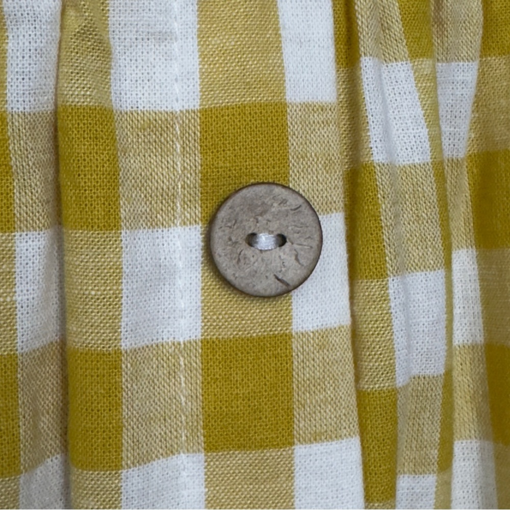 Mossimo Supply Co. Yellow and White Gingham Button-Front Midi Skirt - Picture 4 of 7
